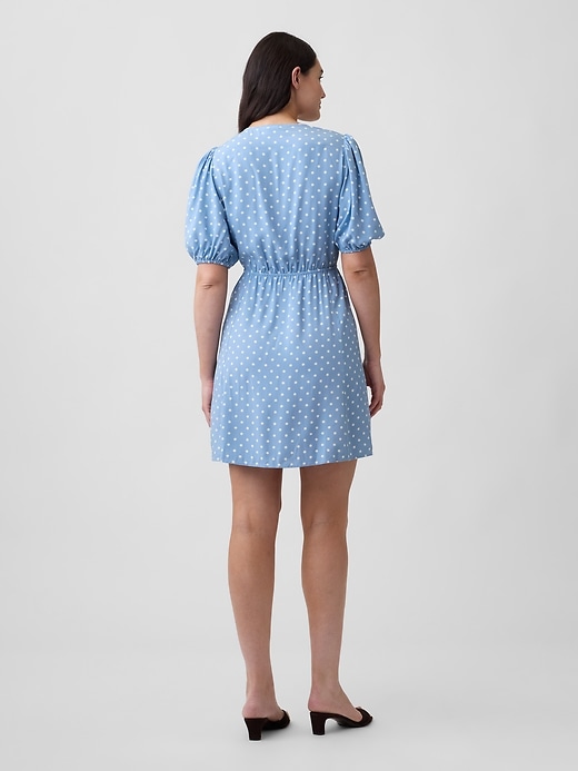 Image number 5 showing, Puff Sleeve V-Neck Mini Dress