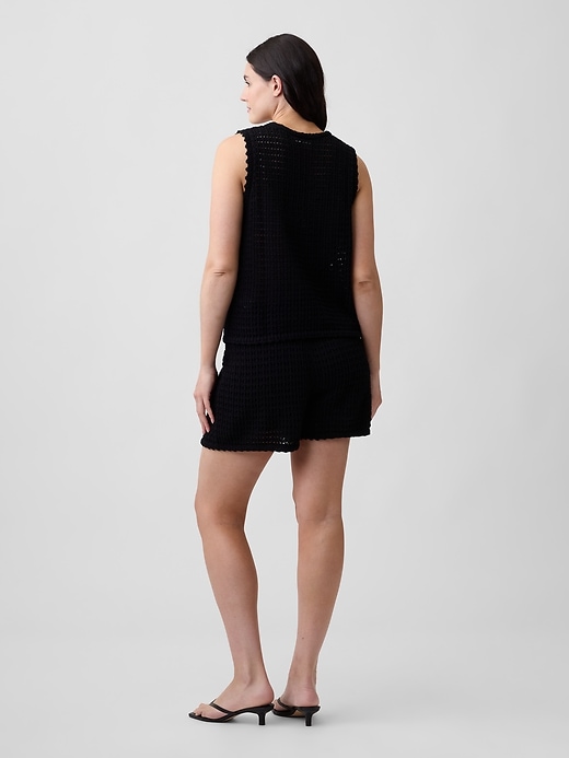 Image number 6 showing, Relaxed Pull-On Crochet Sweater Shorts