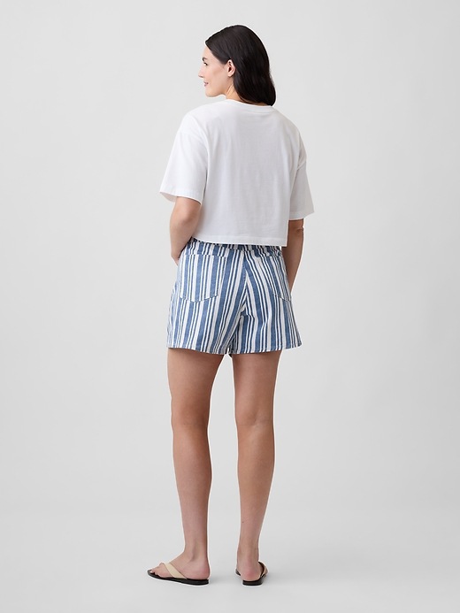 Image number 6 showing, Drawstring Denim Midi Shorts