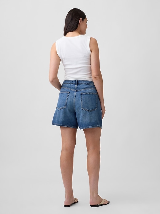 SuperSoft Drawstring Denim Midi Shorts | Gap Factory