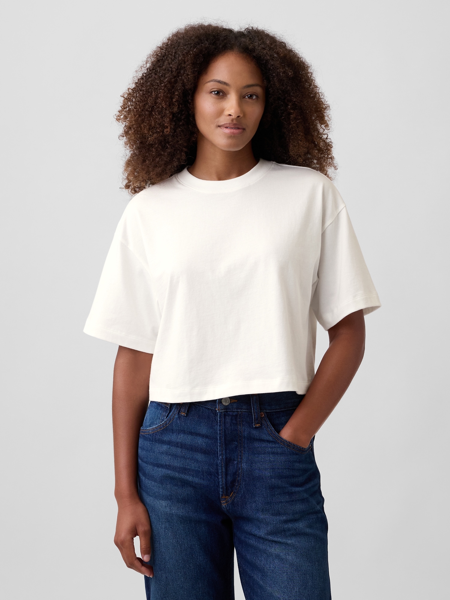 Relaxed Cropped Crewneck T-Shirt