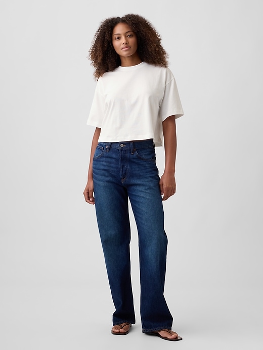 Image number 3 showing, Relaxed Cropped Crewneck T-Shirt