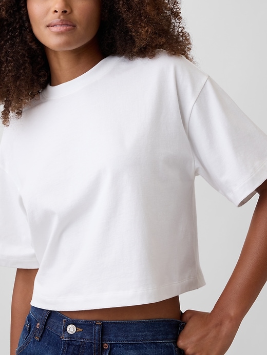 Image number 4 showing, Relaxed Cropped Crewneck T-Shirt