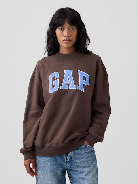 Oversized Gap Logo Mockneck Tunic Sweatshirt