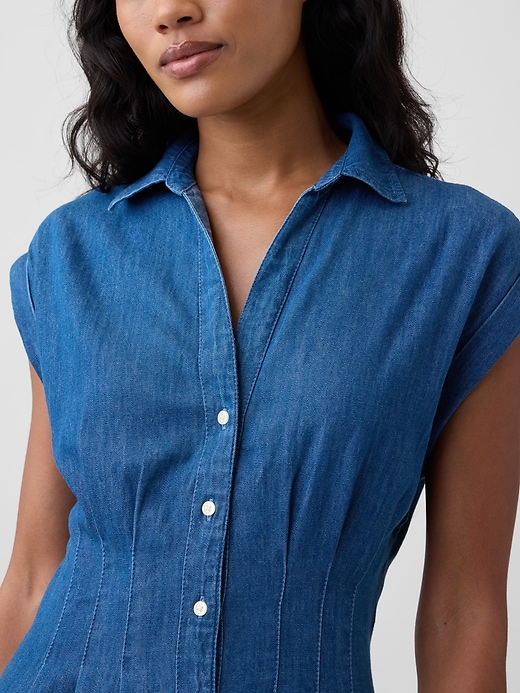 Image number 3 showing, Denim Mini Shirtdress
