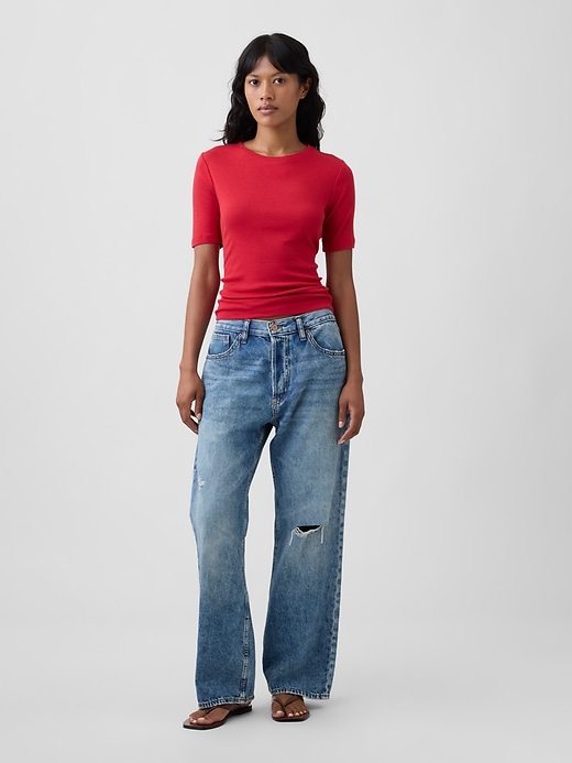 Image number 3 showing, Modern Ribbed Crewneck T-Shirt