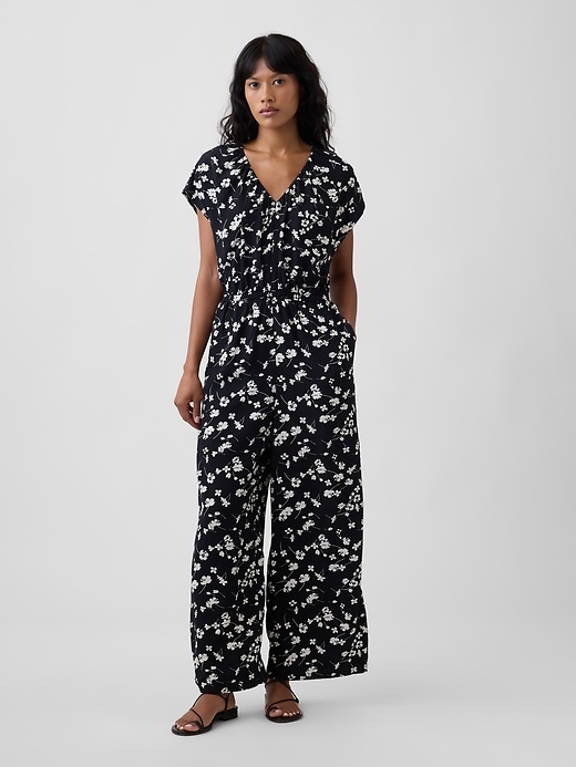 Image number 1 showing, Flutter Sleeve Wide-Leg Jumpsuit