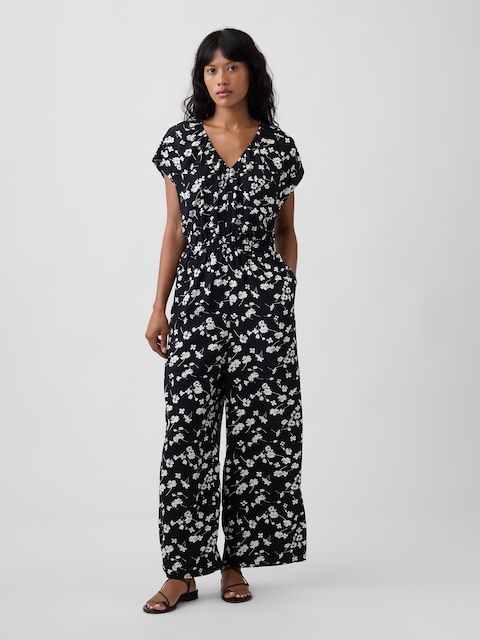 Flutter Sleeve Wide-Leg Jumpsuit