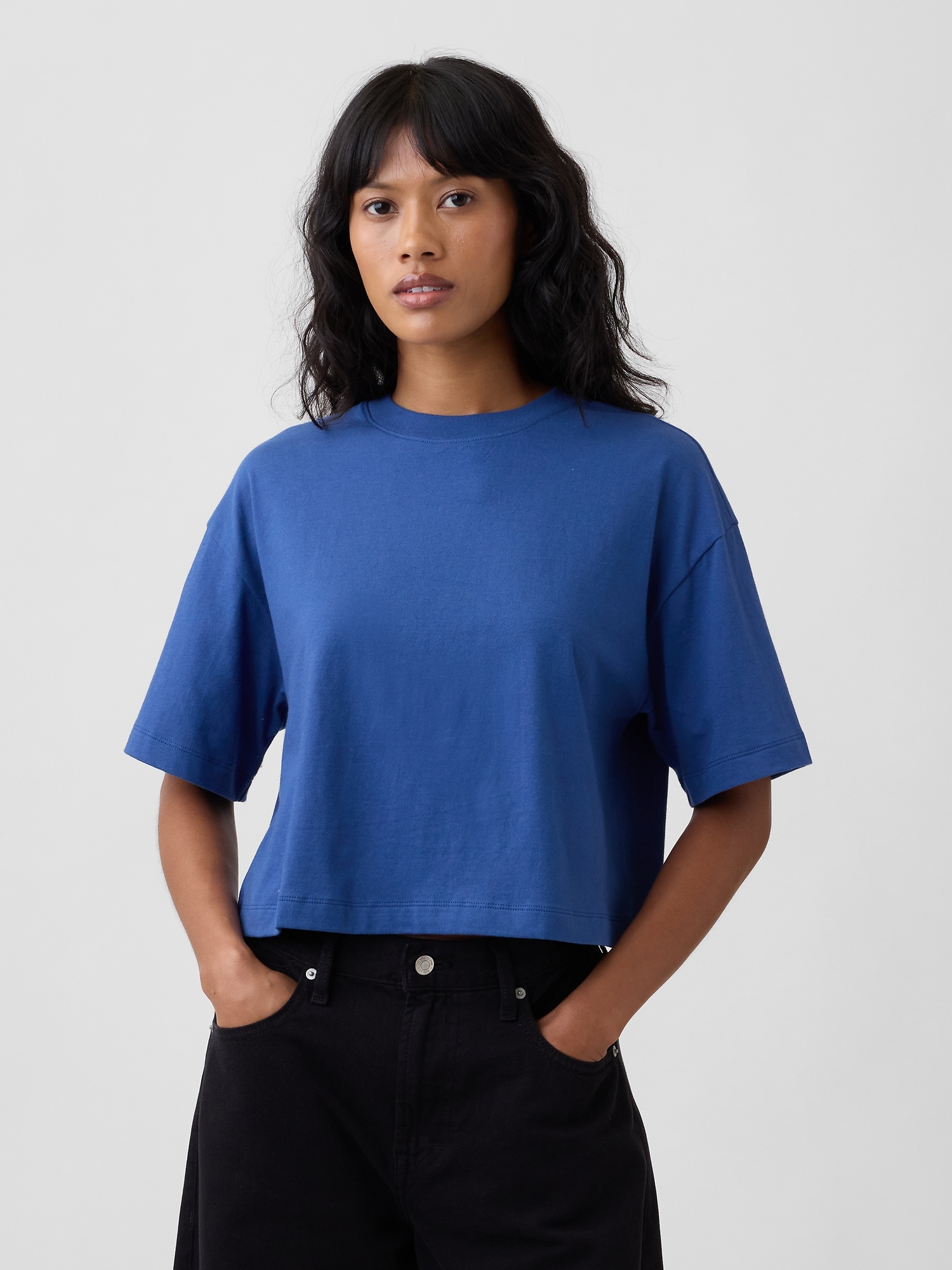 Relaxed Cropped Crewneck T-Shirt