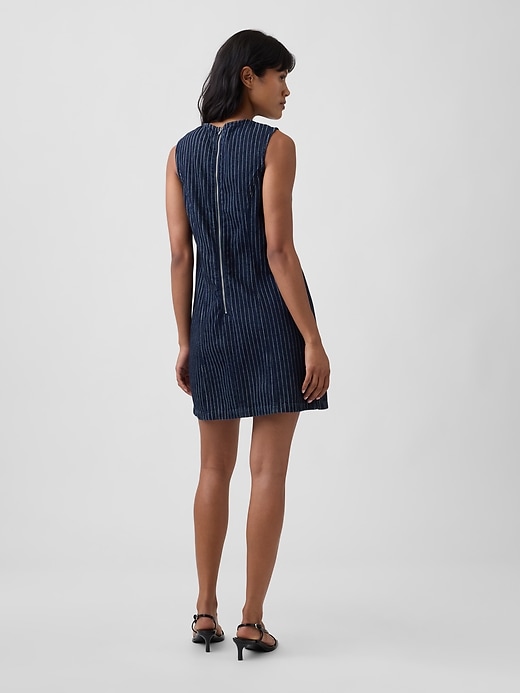 Image number 2 showing, Sleeveless Stripe Denim Mini Dress