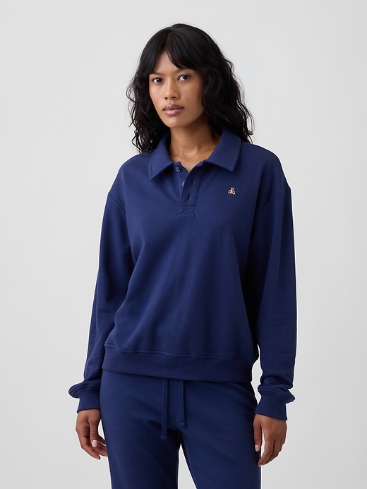 Image number 1 showing, Relaxed Cropped Polo Sweatshirt