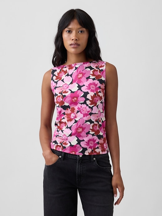 Image number 1 showing, Sleeveless Boatneck Tank Top