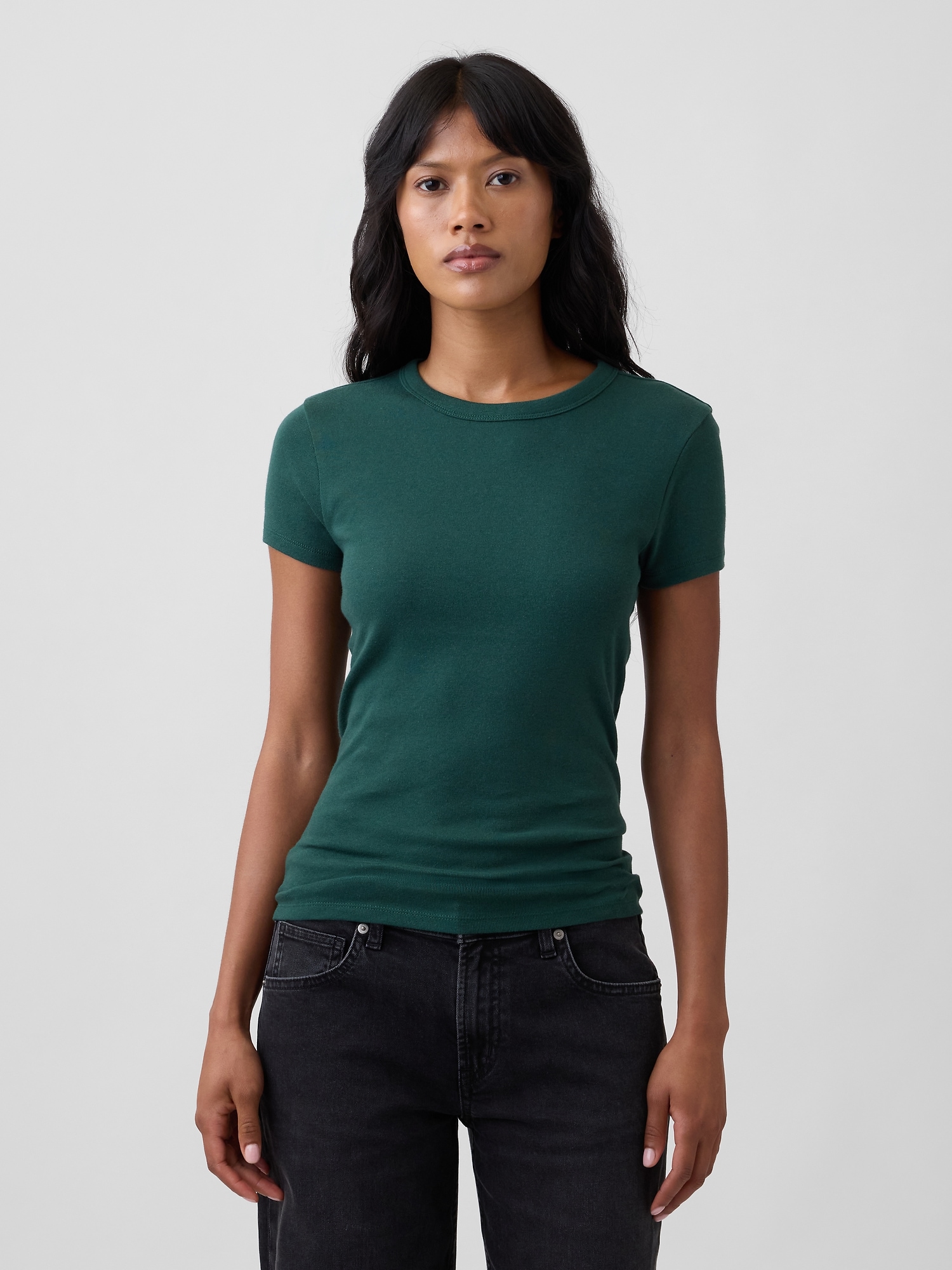 Ribbed Crewneck T-Shirt