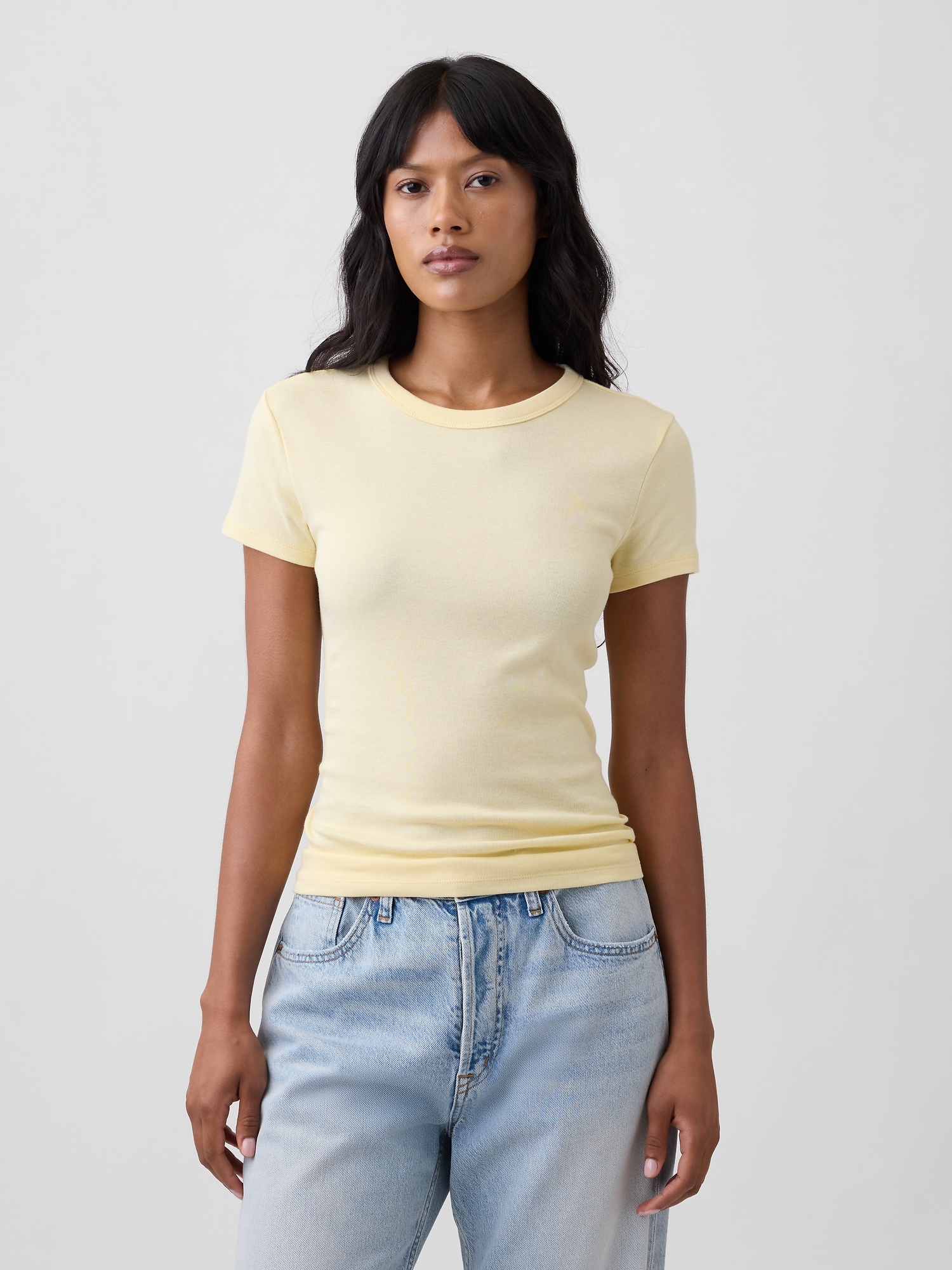Ribbed Crewneck T-Shirt