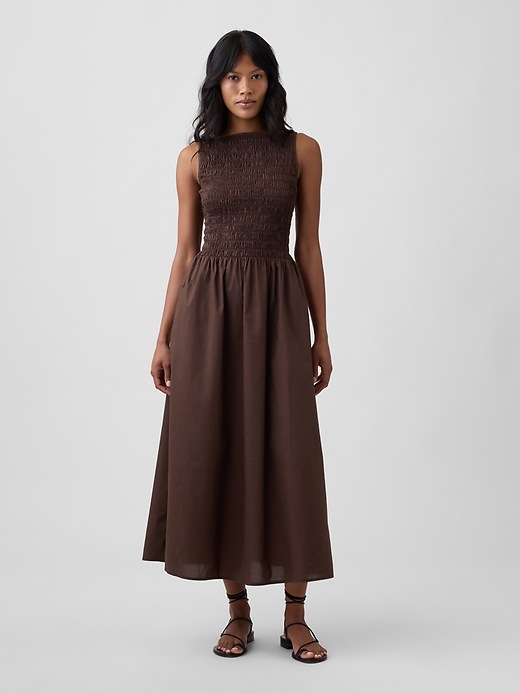Image number 1 showing, Smocked Boatneck Maxi Dress