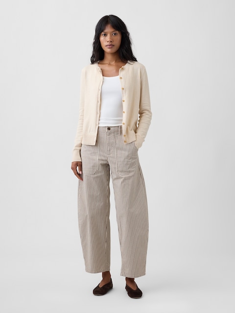 Mid Rise Barrel Khakis