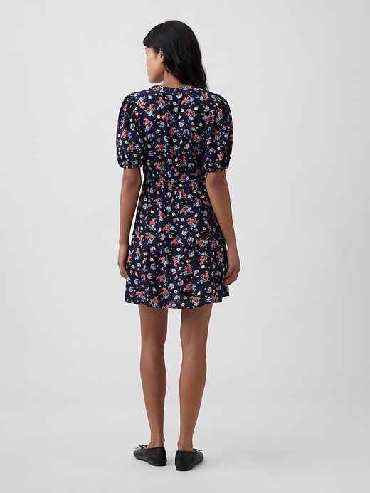 Image number 2 showing, Puff Sleeve V-Neck Mini Dress
