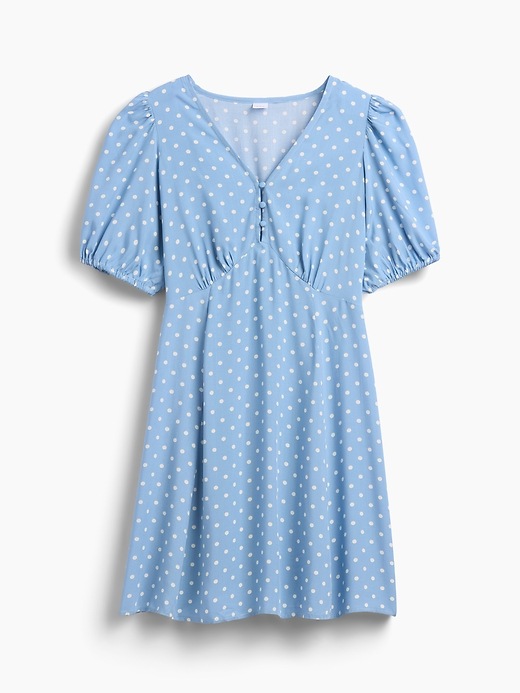 Image number 6 showing, Puff Sleeve V-Neck Mini Dress