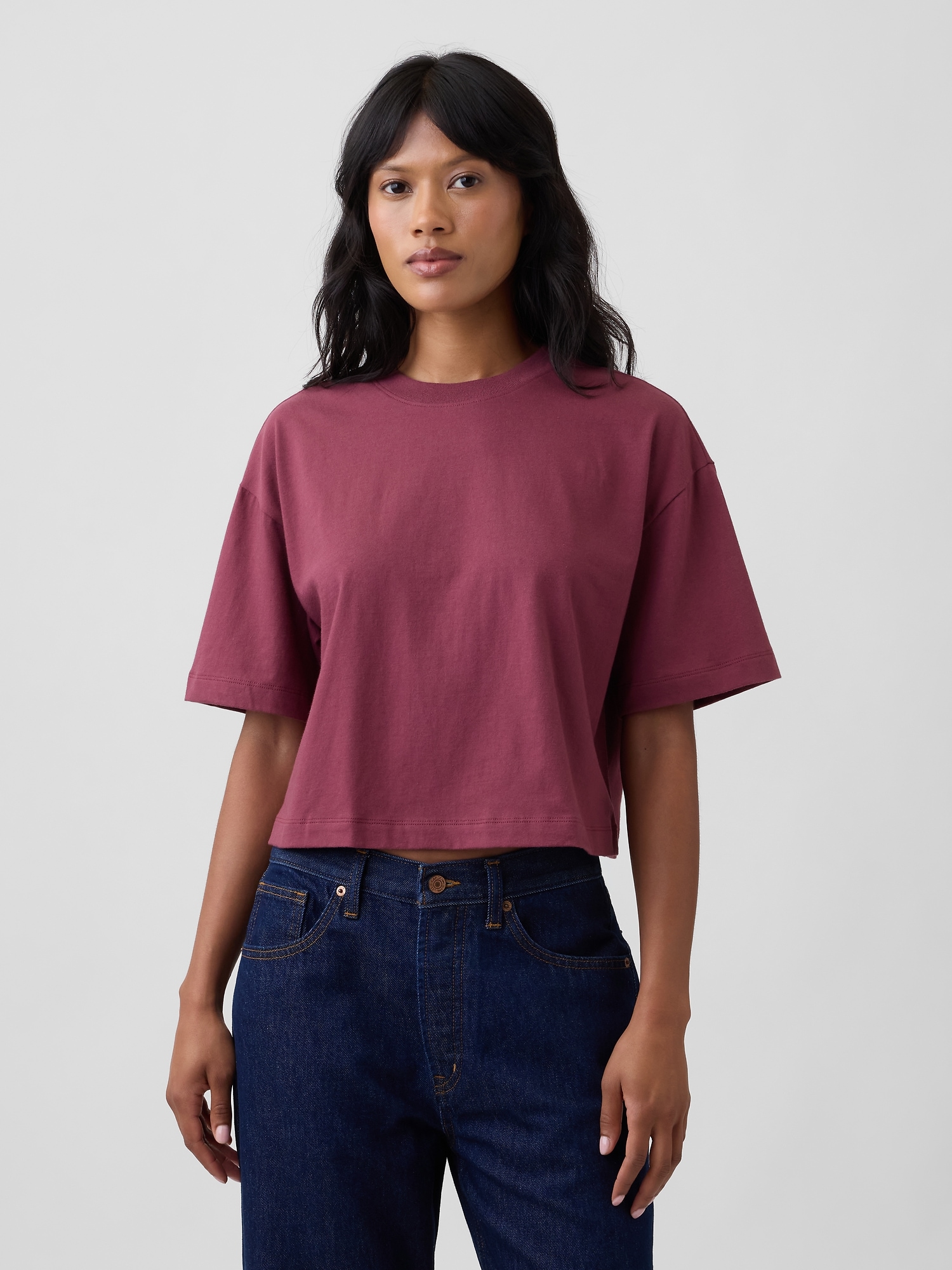 Relaxed Cropped Crewneck T-Shirt