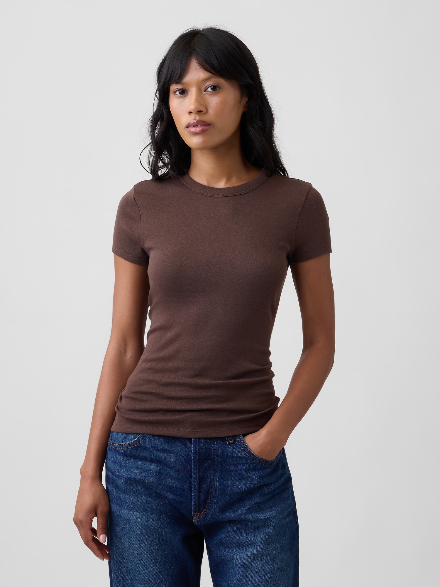 Ribbed Crewneck T-Shirt