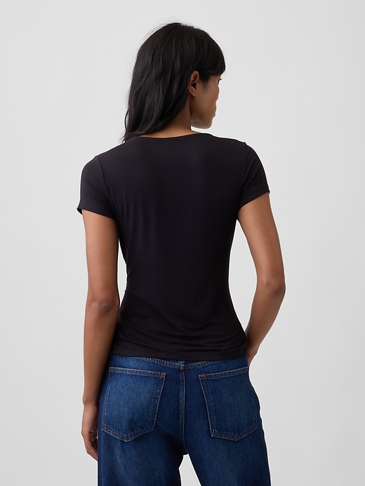 Image number 2 showing, Stretch Jersey Cowl-Neck Top