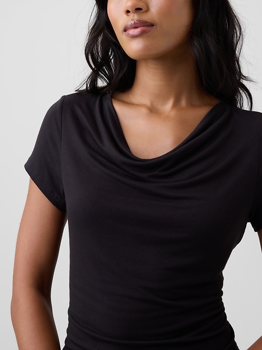 Image number 4 showing, Stretch Jersey Cowl-Neck Top