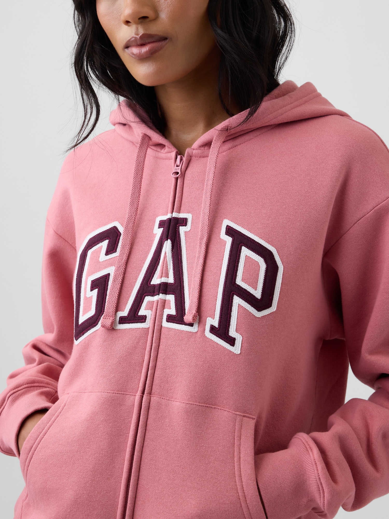Relaxed Gap Logo Zip Hoodie | Gap Factory