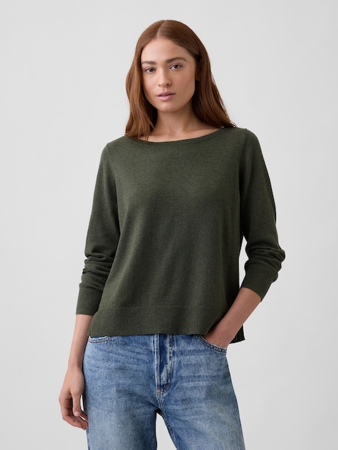 Relaxed Jersey Boatneck Sweater