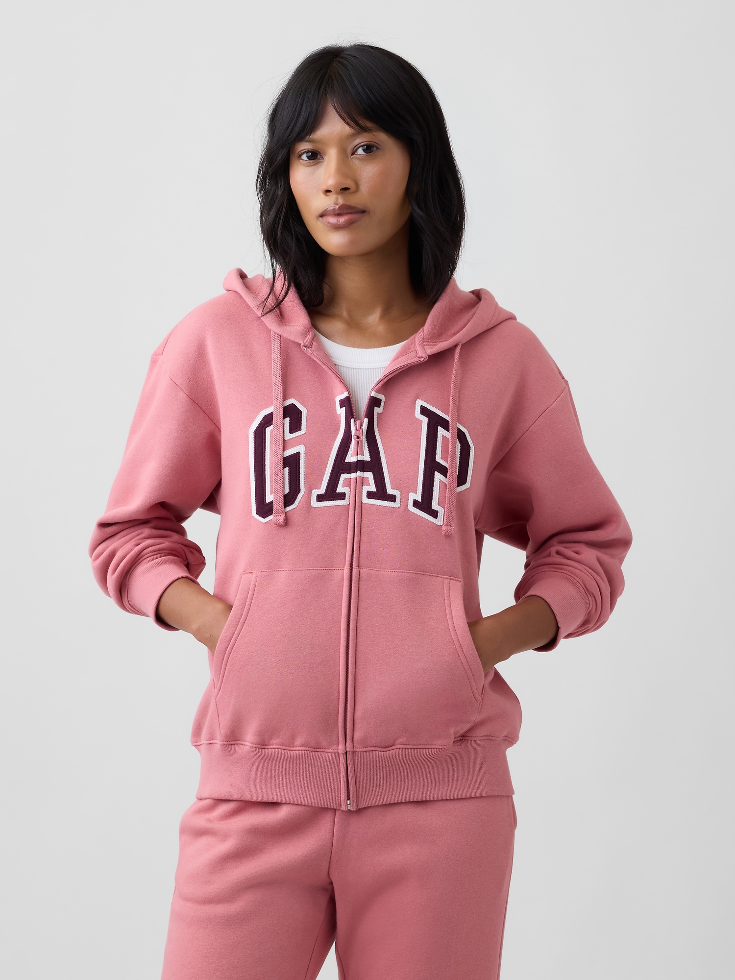 Relaxed Gap Logo Zip Hoodie | Gap Factory