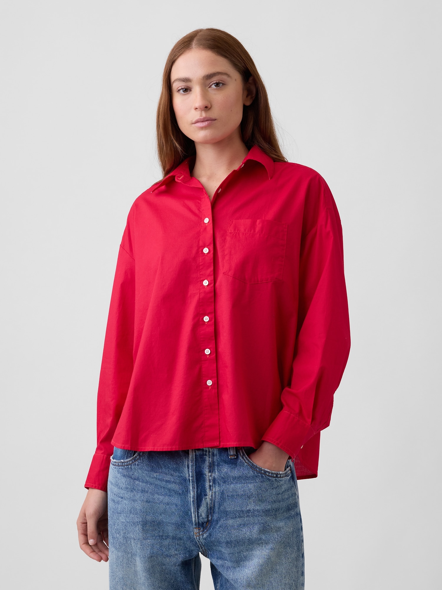 Oversized Shirt in Poplin