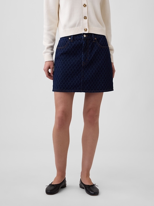 Image number 3 showing, Textured Denim Mini Skirt