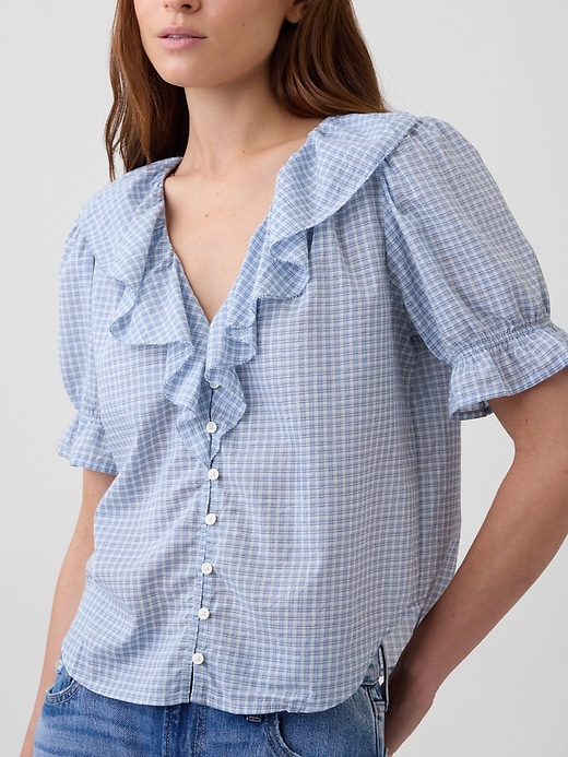 Image number 4 showing, Relaxed V-Neck Ruffle Top
