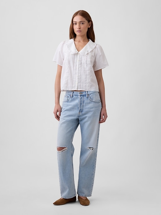 Image number 3 showing, Relaxed Lace-Trim Top
