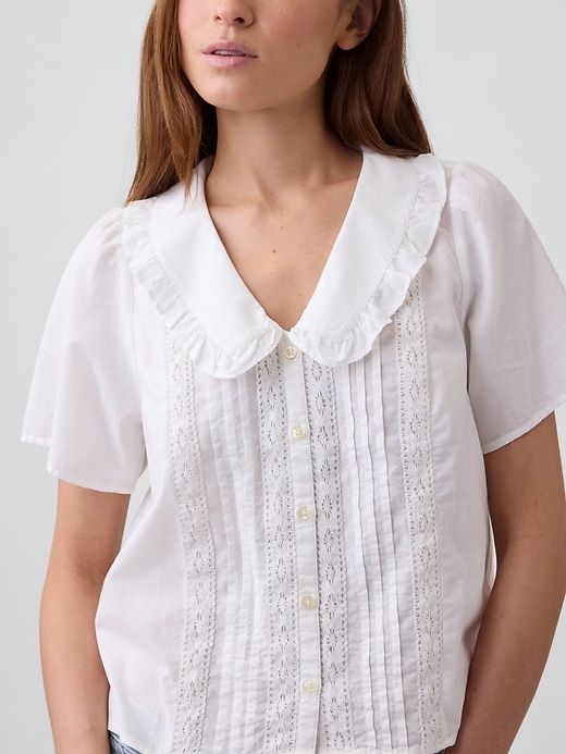 Image number 4 showing, Relaxed Lace-Trim Top
