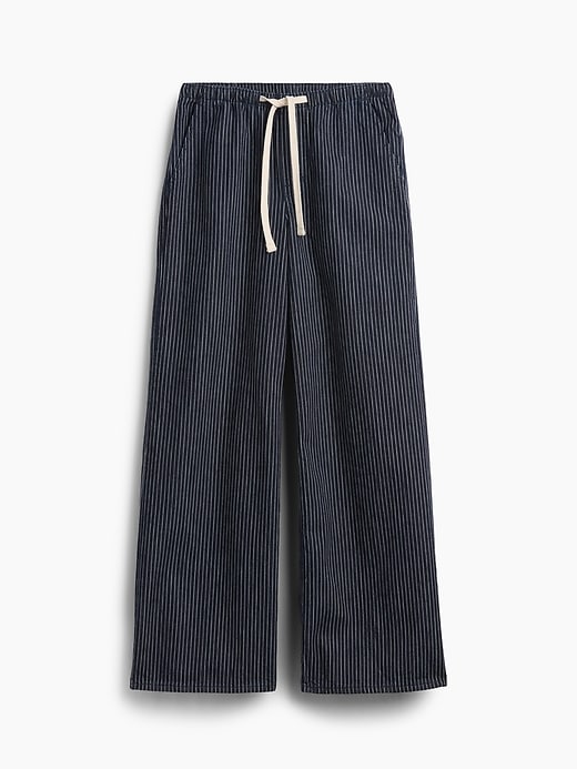 Image number 5 showing, Mid Rise Railroad Stripe Pull-On Wide-Leg Jeans