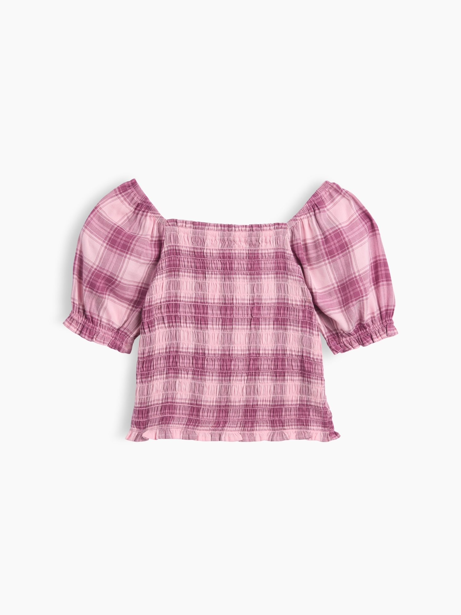 Kids Puff Sleeve Smocked Peplum Top