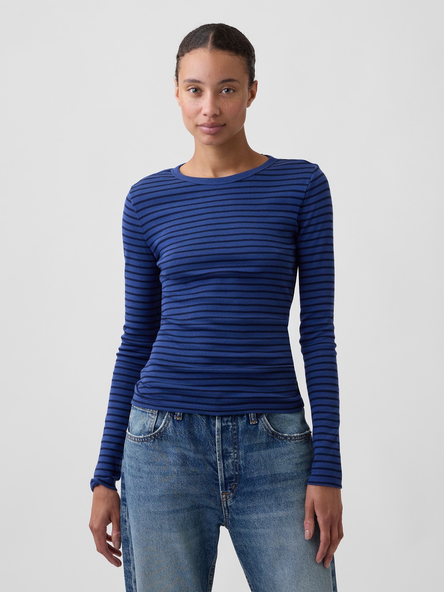 Modern Ribbed Crewneck T-Shirt