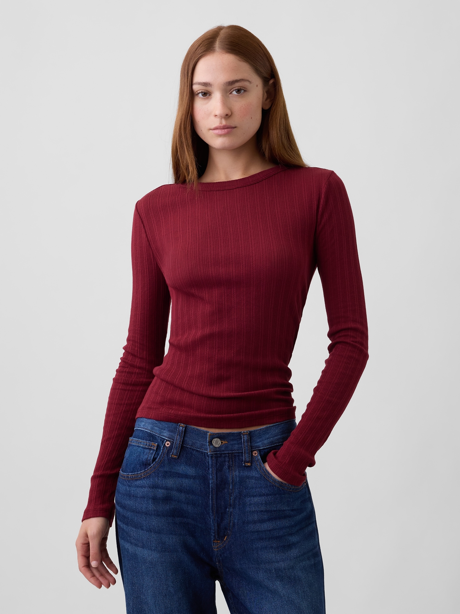 Essential Ribbed Pointelle T-Shirt