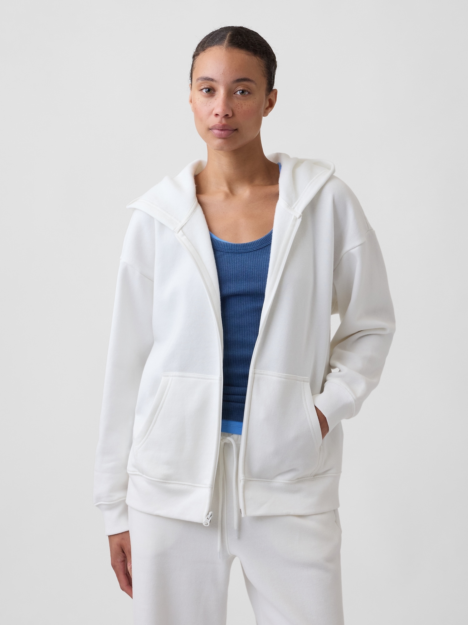 Oversized Fleece Zip Hoodie