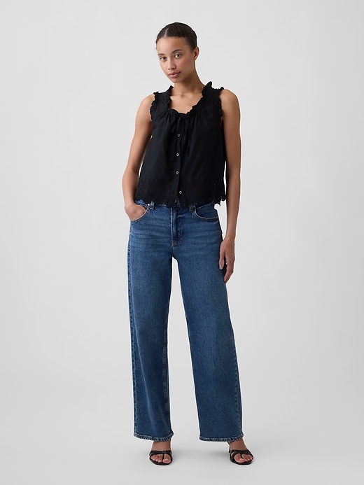 Image number 3 showing, Relaxed Sleeveless Button-Up Top