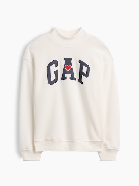 Kids Oversized Mockneck Gap Logo Sweatshirt