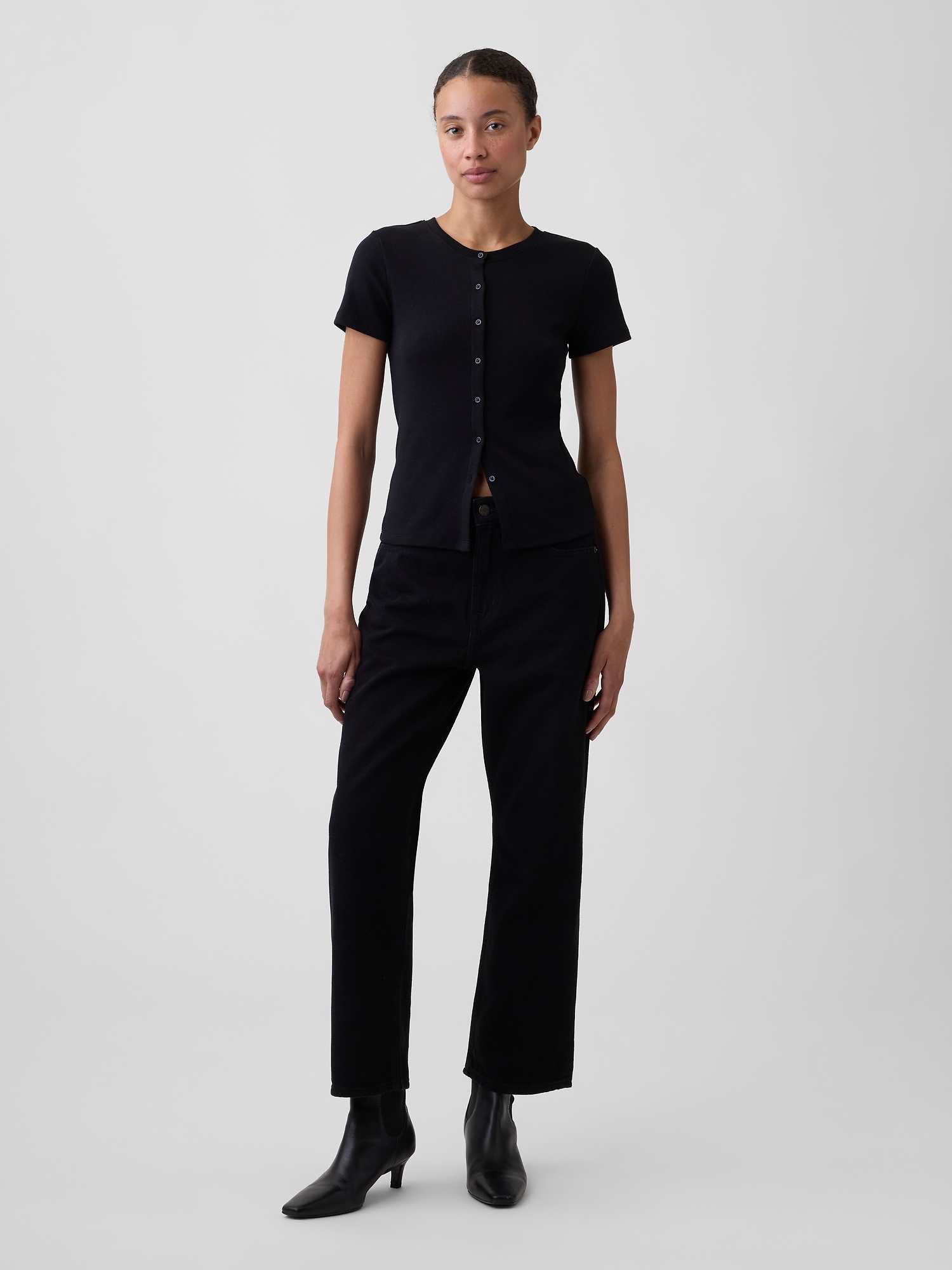 Low Slung SuperSoft Relaxed Straight Crop Jeans