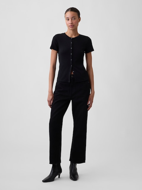Low Slung SuperSoft Relaxed Straight Crop Jeans