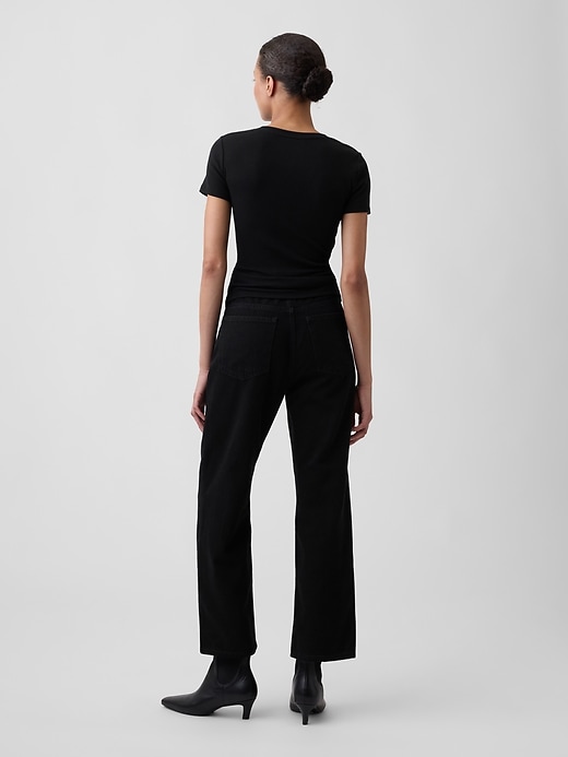 Image number 4 showing, Low Slung SuperSoft Relaxed Straight Crop Jeans