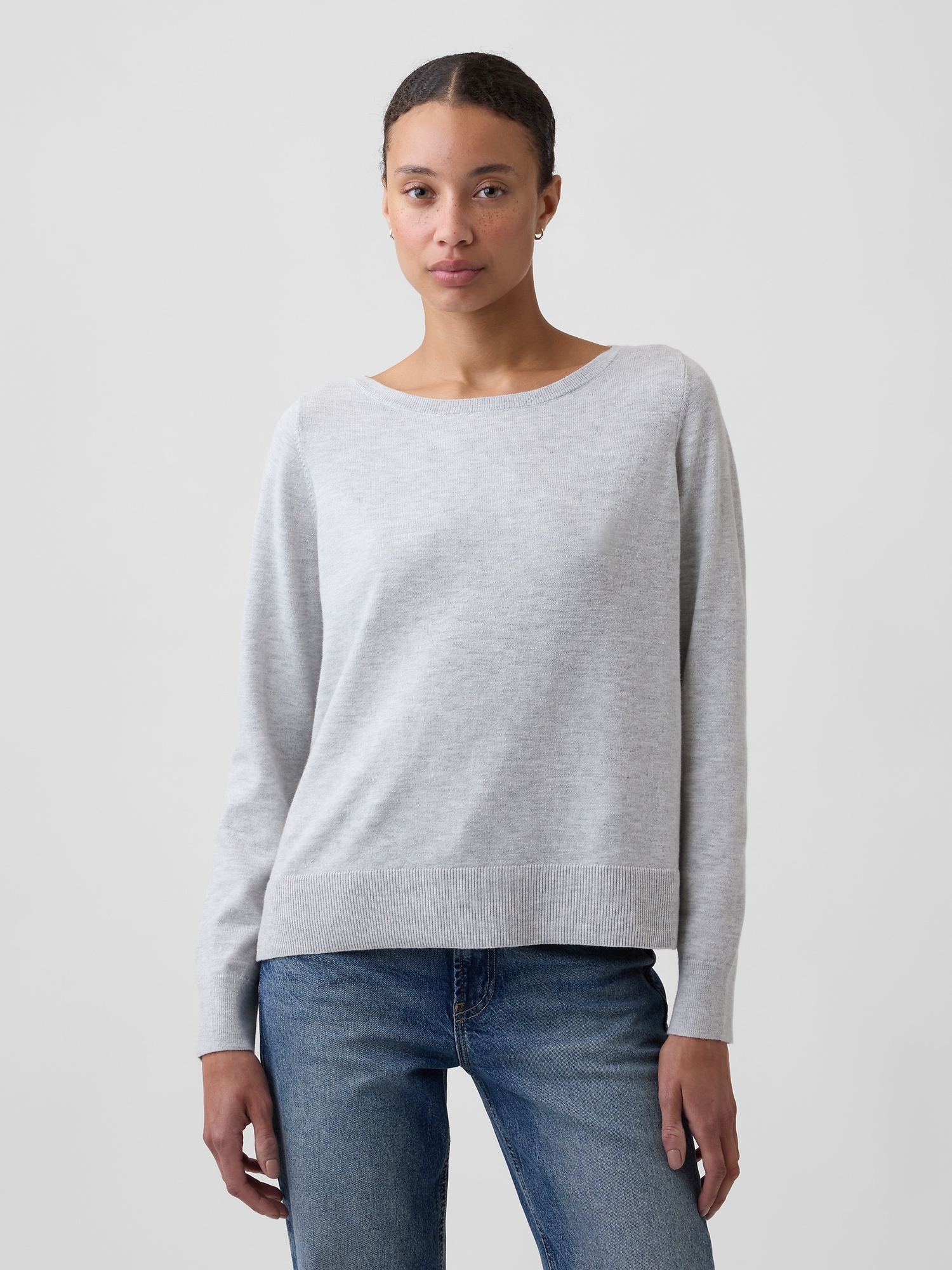 Relaxed Jersey Boatneck Sweater