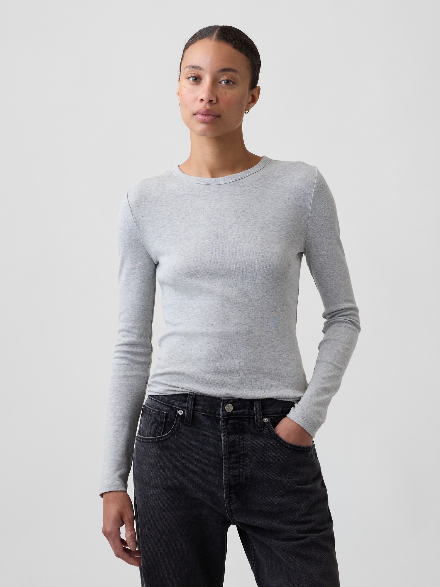 Modern Ribbed Crewneck T-Shirt