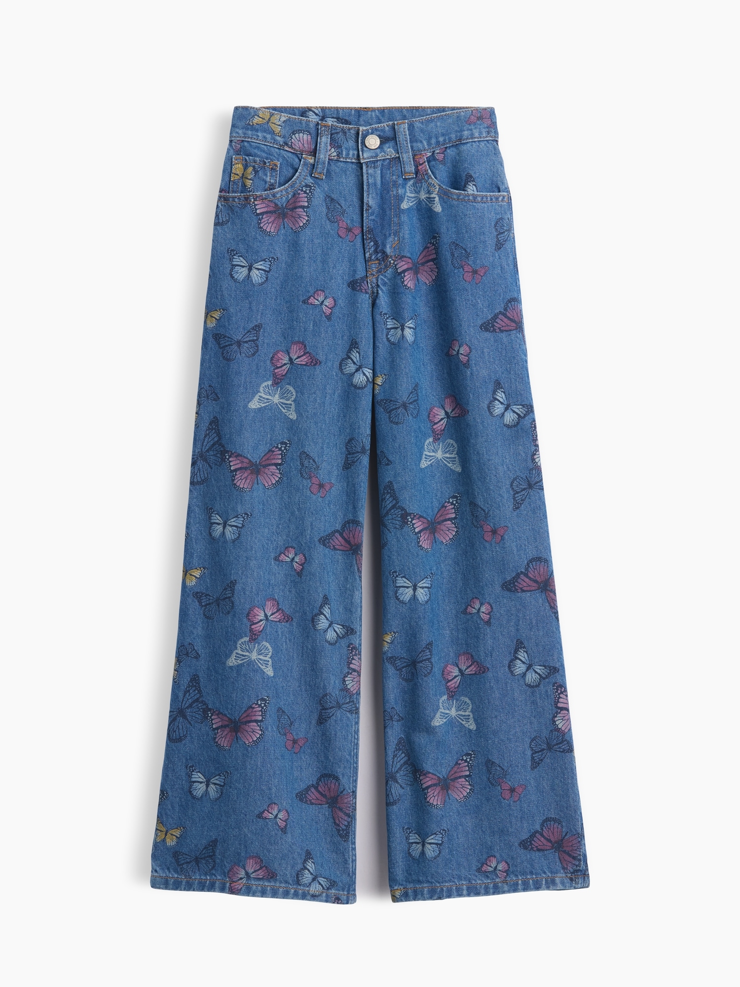 Kids Low Rise Print Baggy Jeans