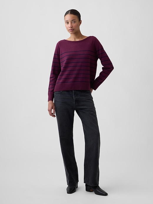 Image number 3 showing, Relaxed Jersey Boatneck Sweater