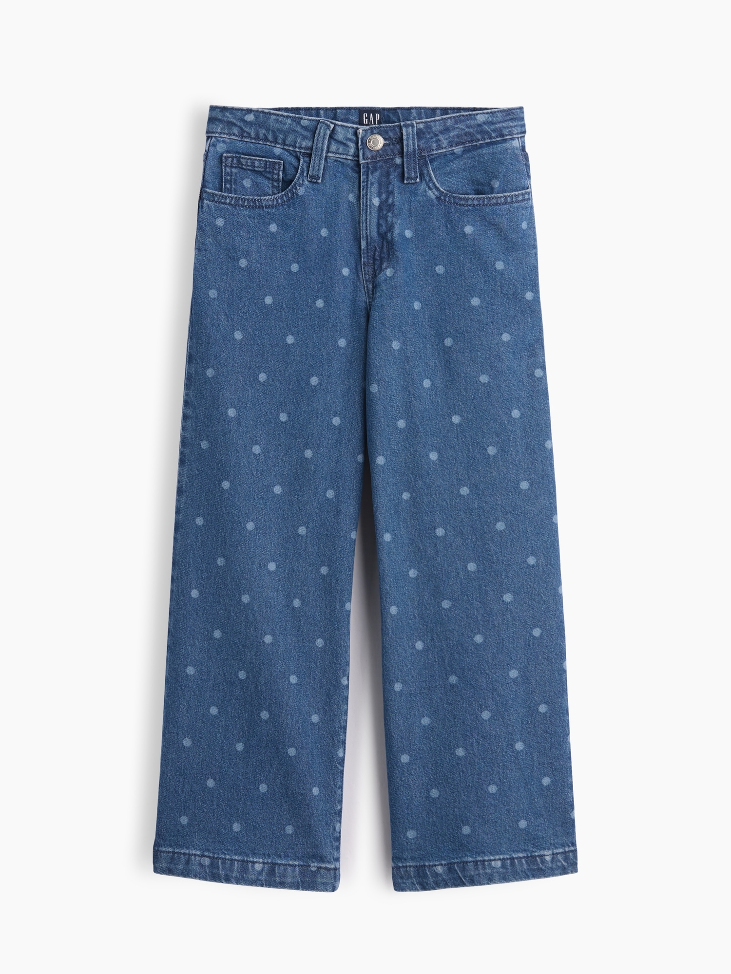 Kids High Rise Wide-Leg Ankle Jeans