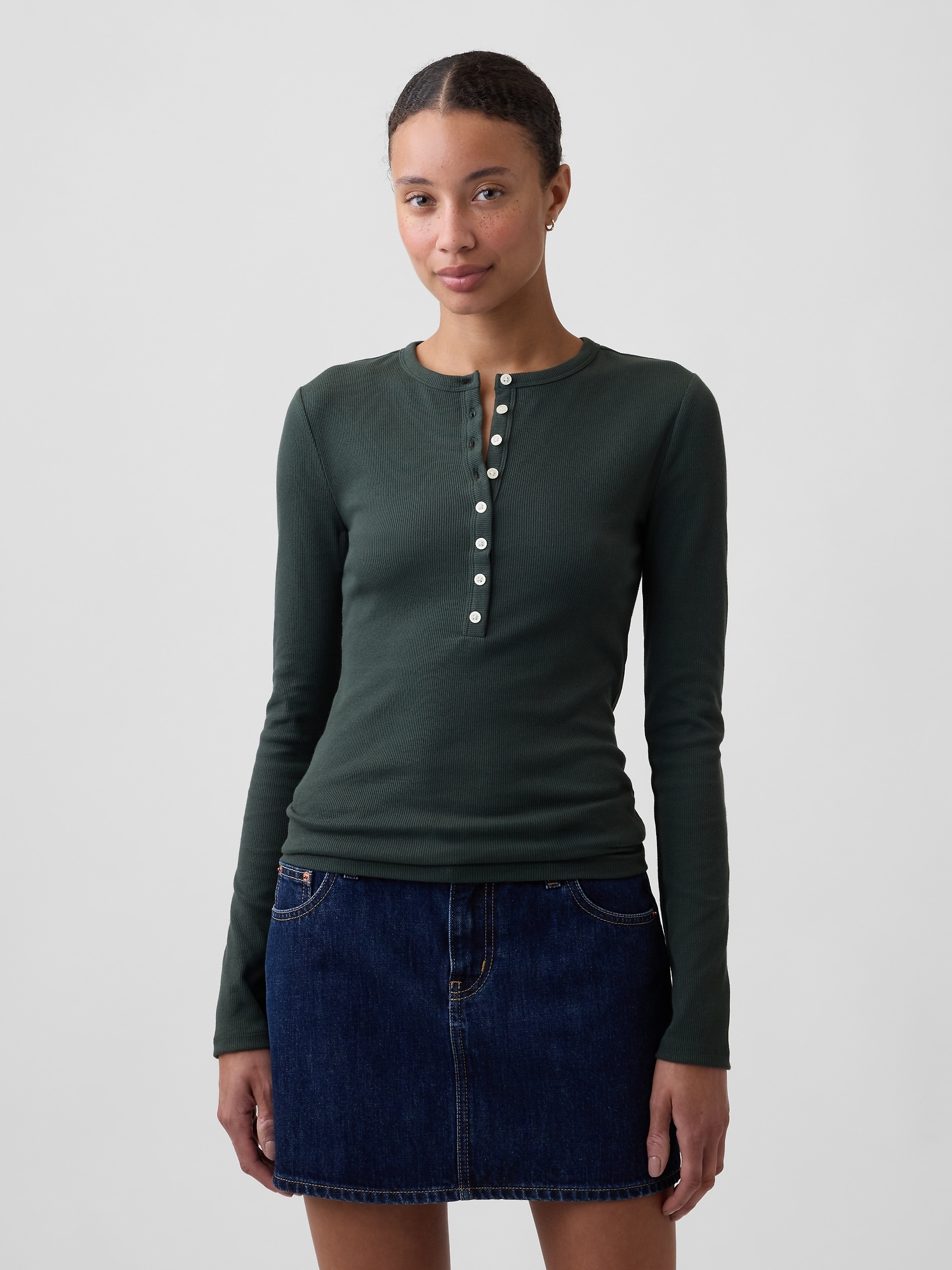 Ribbed Henley T-Shirt